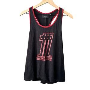 Harley Davidson Twist Back Racerback Tank Black and Red Large